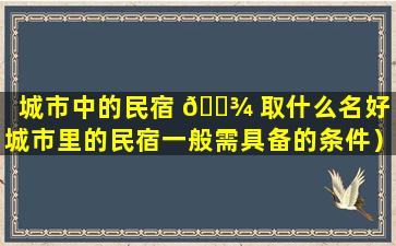 城市中的民宿 🌾 取什么名好（城市里的民宿一般需具备的条件）